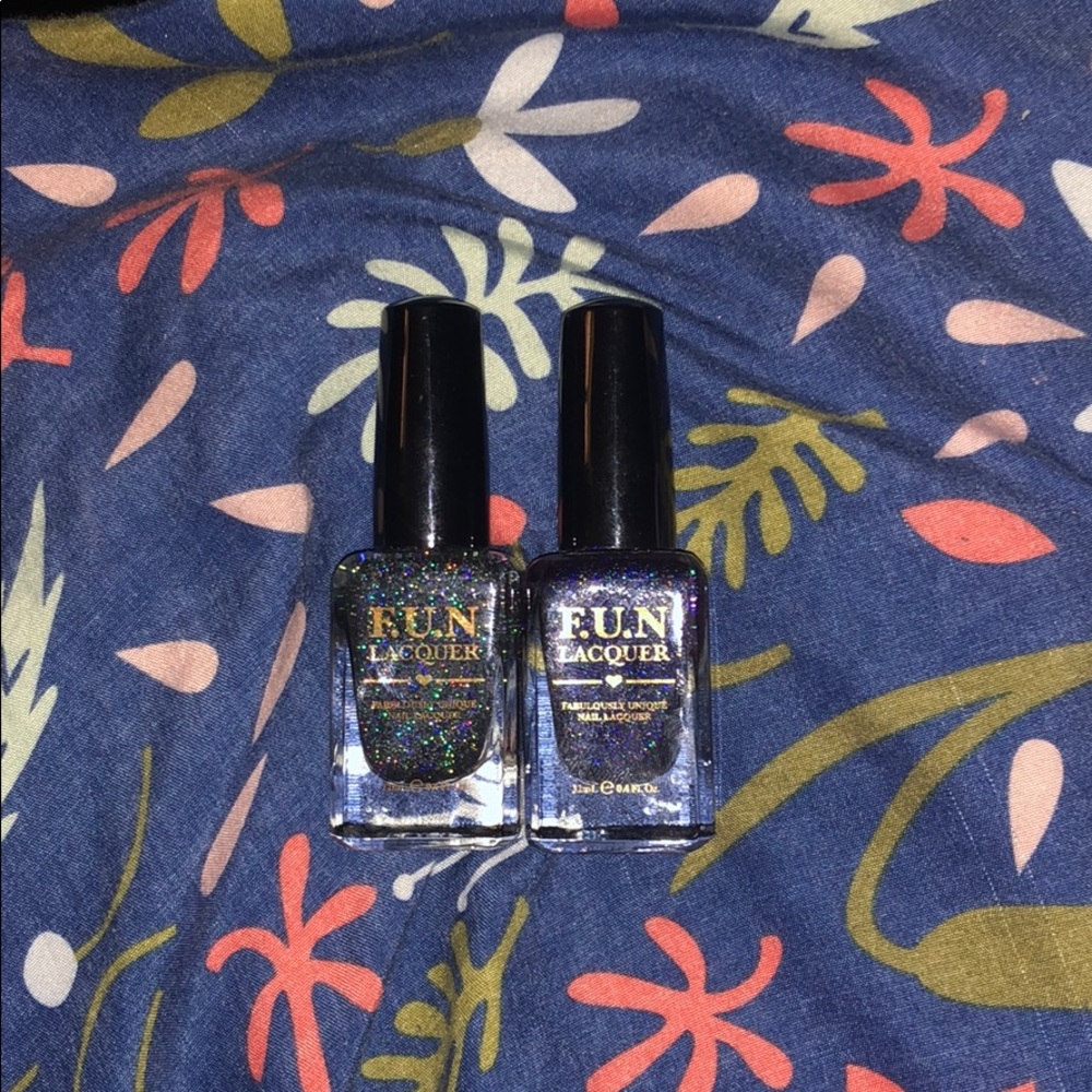 F.U.N Lacquer Black Holo Witch & City Lights